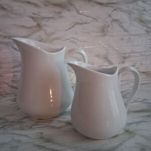 White ceramic pitchers